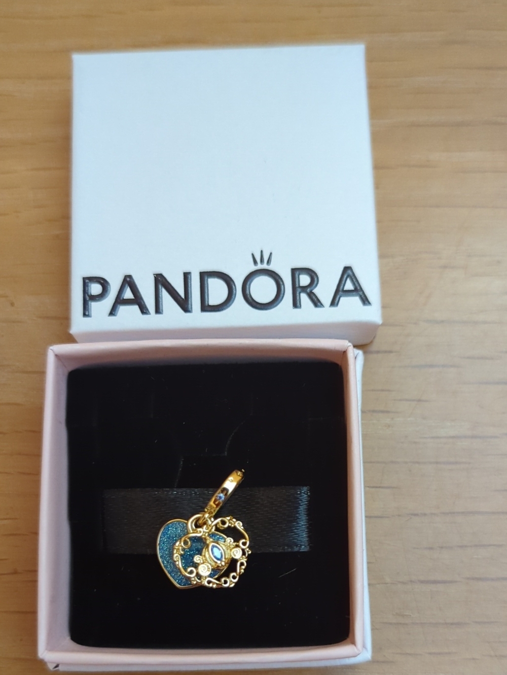 Pandora Disney Cinderella's Carriage & Heart Double Dangle Charm Brand New